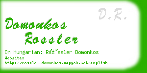 domonkos rossler business card